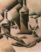Juan Gris Still life botrtle and knife oil painting reproduction